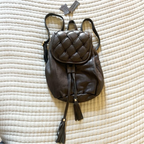 NEW Etsy Handmade in Raleigh, NC Black Genuine Leather Backpack - Picture 1 of 4